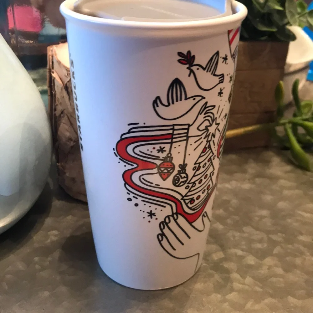 Starbucks 2017 Christmas Hand Holding Travel Mug